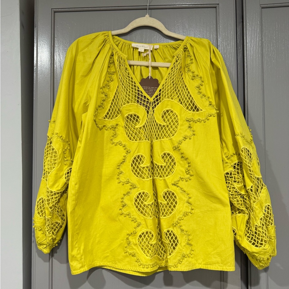Vibrant Yellow Embroidered Blouse